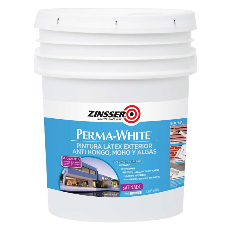 Látex Exterior Perma White Satinado 18.9 L Zinsser