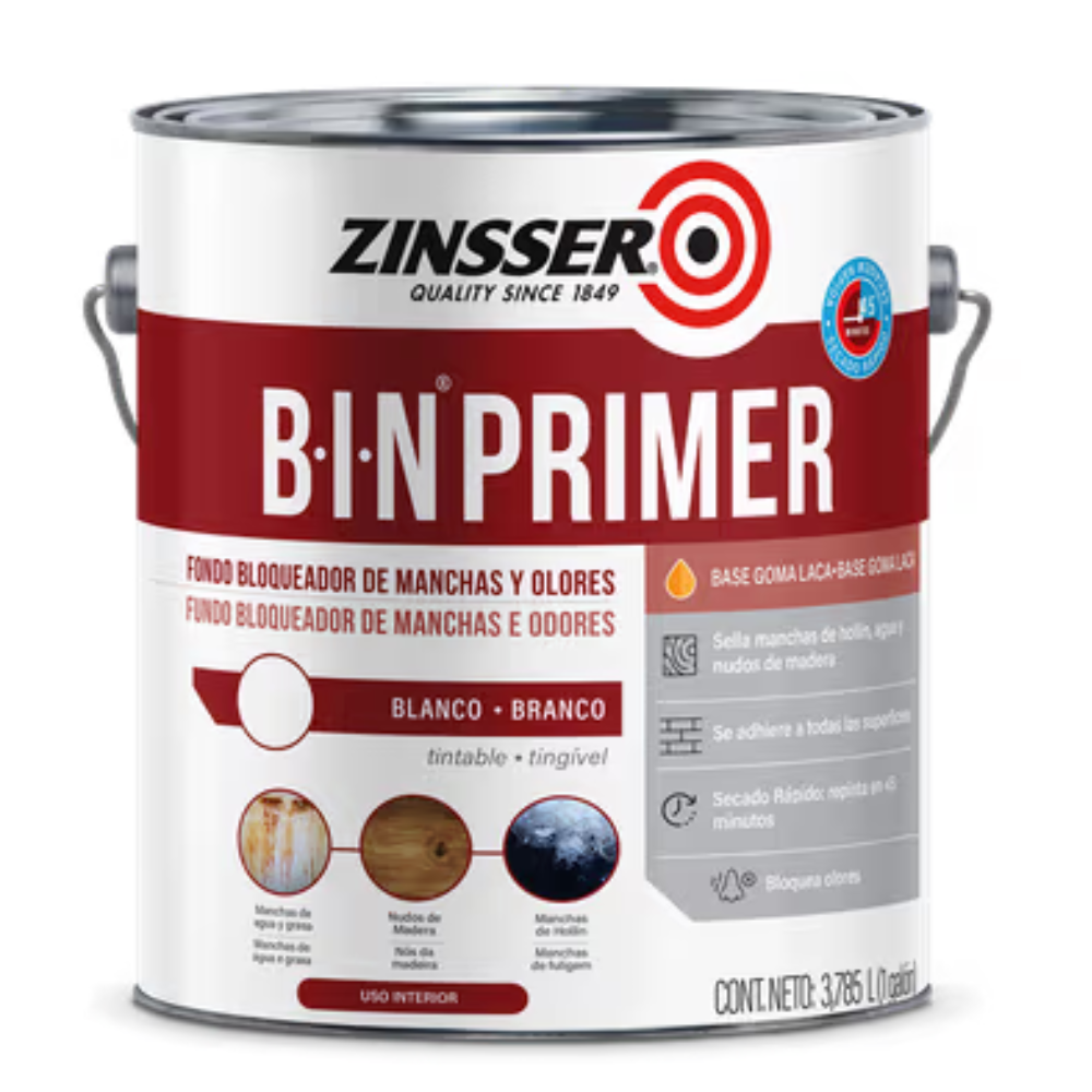 Fondo Bloqueador De Manchas B.I.N 3.78 L Zinsser 1 Fondo Bloqueador De Manchas B.I.N 3.78 L Zinsser