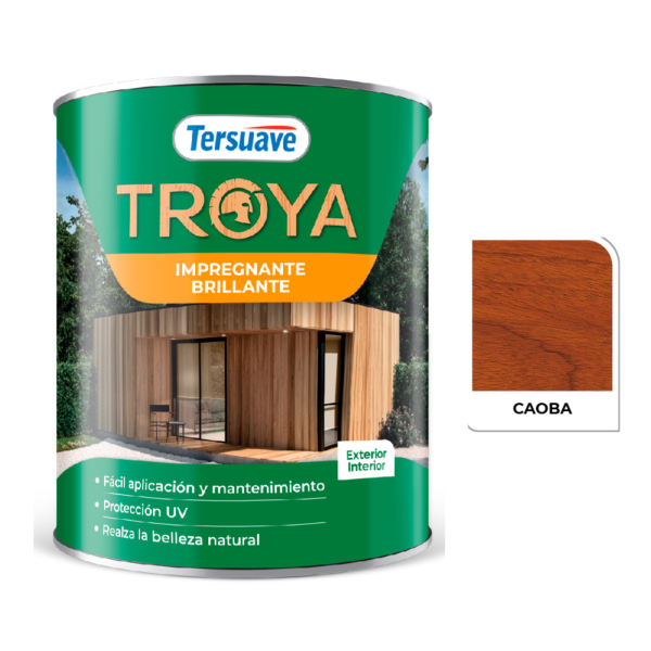 Impregnante Para Madera Brillante Caoba 1 L Troya Tersuave