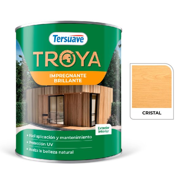 Impregnante Para Madera Brillante Cristal 1L Troya Tersuave
