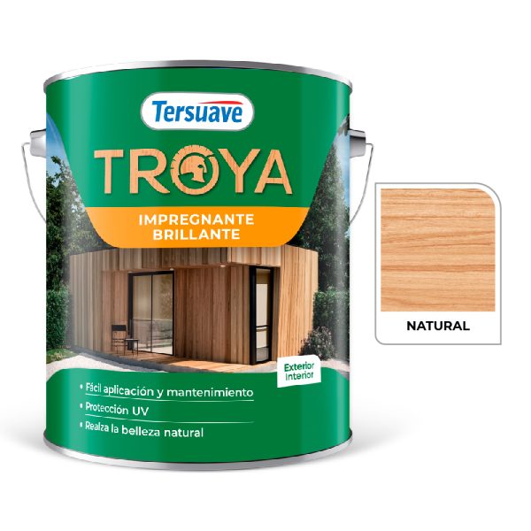 Impregnante Para Madera Brillante Natural 4L Troya Tersuave