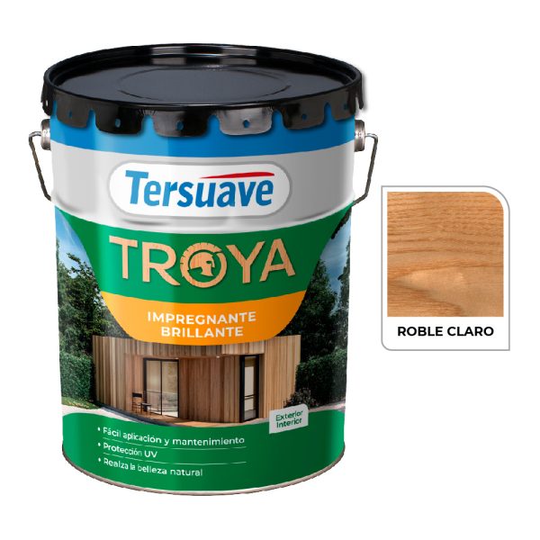Impregnante Para Madera Brillante Roble 20L Troya Tersuave