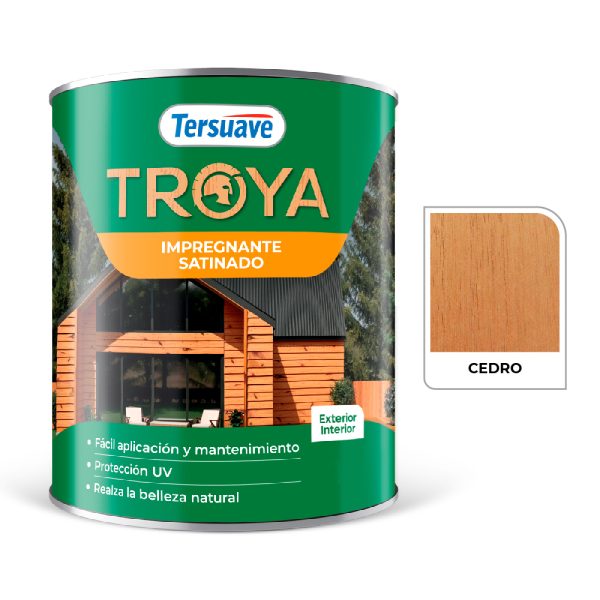 Impregnante Para Madera Satinado Cedro 1 L Troya Tersuave