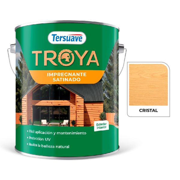 Impregnante Para Madera Satinado Cristal 4L Troya Tersuave