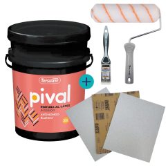 Kit01 - Látex Interior Tersuave Pival 20 L + Rodillo Rollingdog (220 mm) + Pincel Rollingdog (40mm) + 3 lijas Rapifix 150