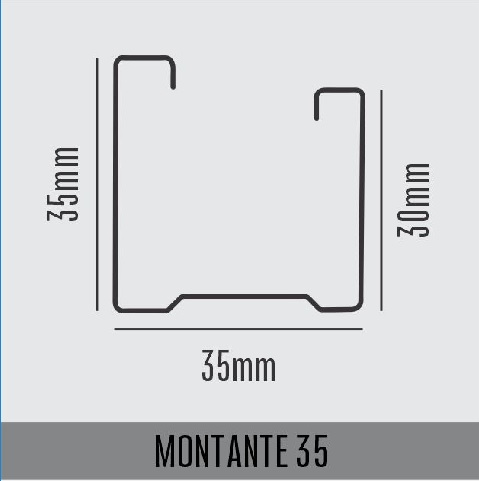 PC Montante 35 MM Placo 2 PC  Montante 35 MM  Placo - Imagen 2