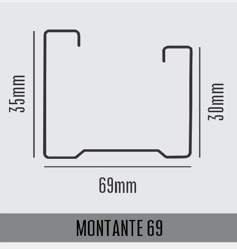 PC Montante 70 MM Placo 2 PC  Montante 70 MM  Placo - Imagen 2