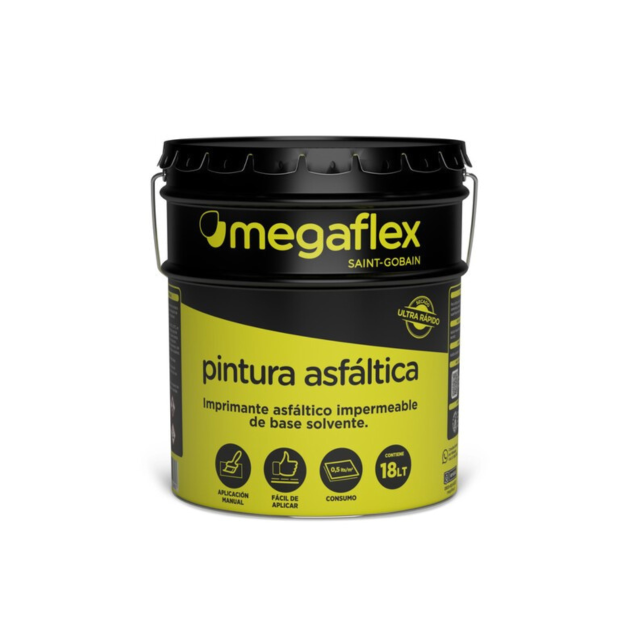 Pintura Asfaltica Megaflex 18 L B/solvente 1 Pintura Asfaltica Megaflex 18 L B/solvente