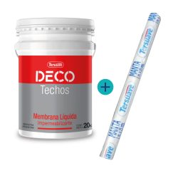 Kit11 - Impermeabilizante Tersuave Deco Techos 20 kg + Venda/Manta Geotextil 1m x 25m