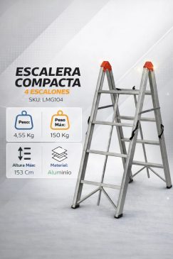 Alternative view of Escalera Aluminio Compacta 4 Escalones Barcol