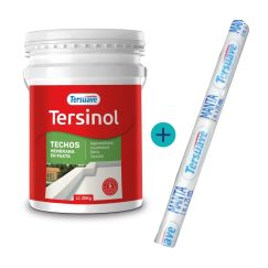Kit08 - Impermeabilizante Tersuave Tersinol Techos 20 kg + Venda/Manta Geotextil 1m x 25m